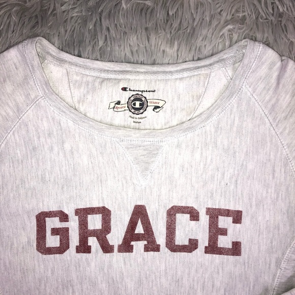 Champion Reverse Weave GRACE Gray Sweatshirt M - Picture 2 of 8